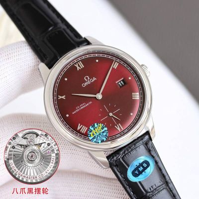 Omega 41MM Diameter 8802 Movement 316L Steel Waterproof to 50M Dark Red Dial Watch